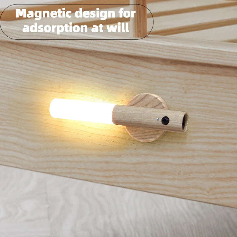 Motion Sensor LED Wooden Night Light – USB Powered