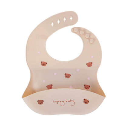 Waterproof Silicone Baby Bib – Soft, Adjustable & Cute Cartoon Design