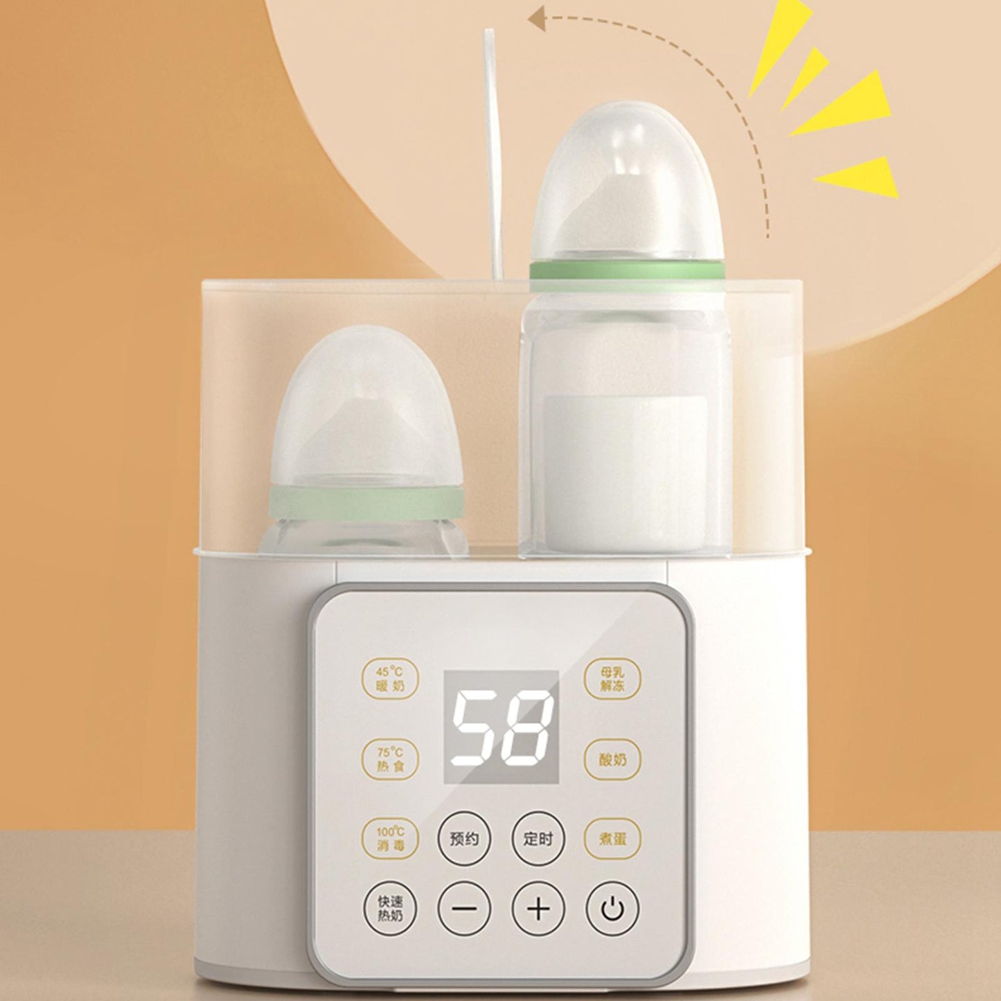 Baby Bottle Warmer with 24Hr Thermostat | Fast Heating for Breast milk & Formula – Travel Friendly