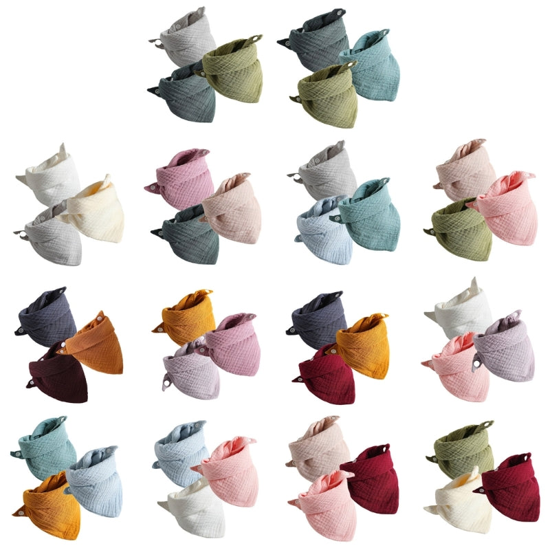 3-Pack Baby Muslin Bibs – Soft Cotton Bandana Drool Towels for Boys & Girls