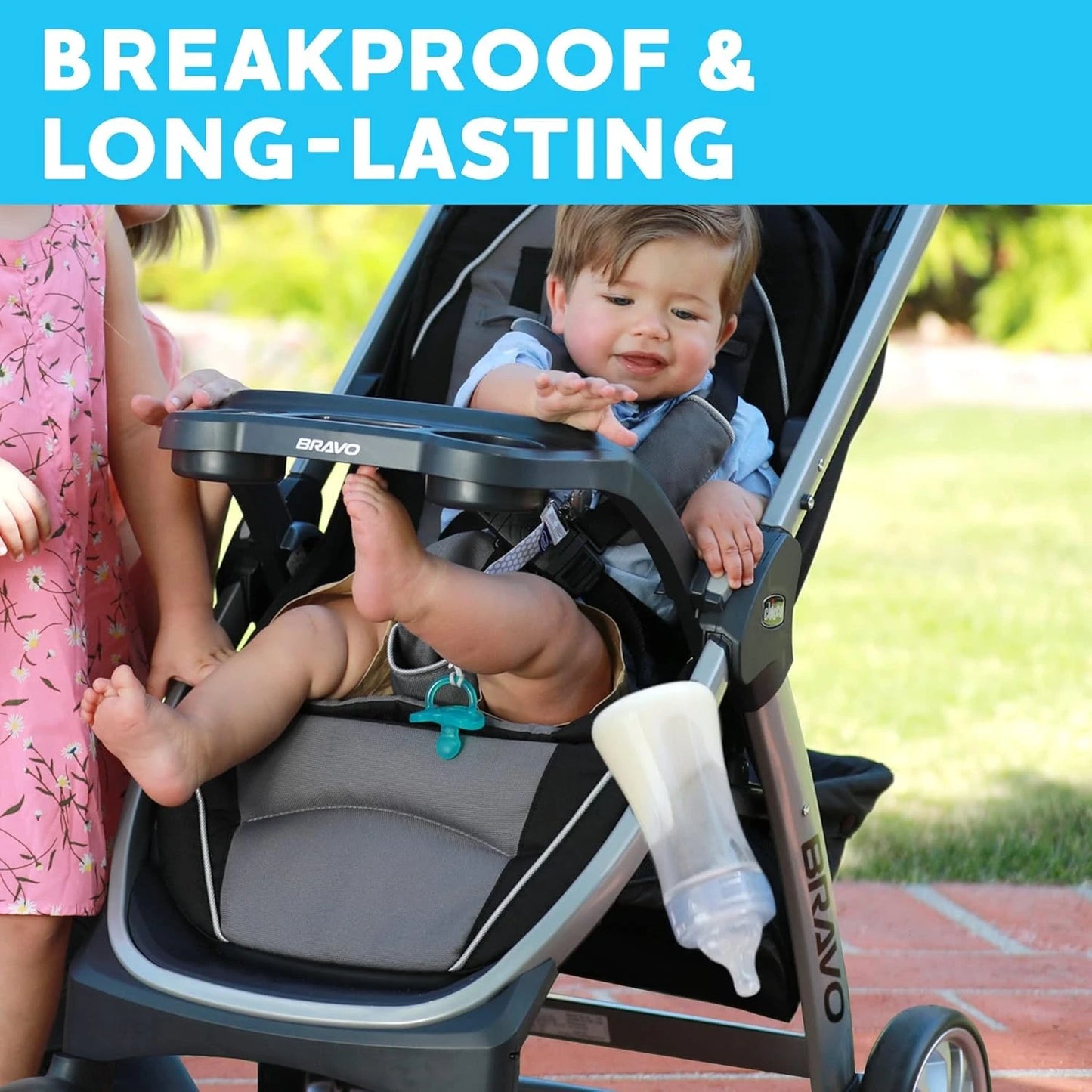 Hybrid Baby Bottle Gift Set with Glass Inside/Plastic Outside - Clear/Grey