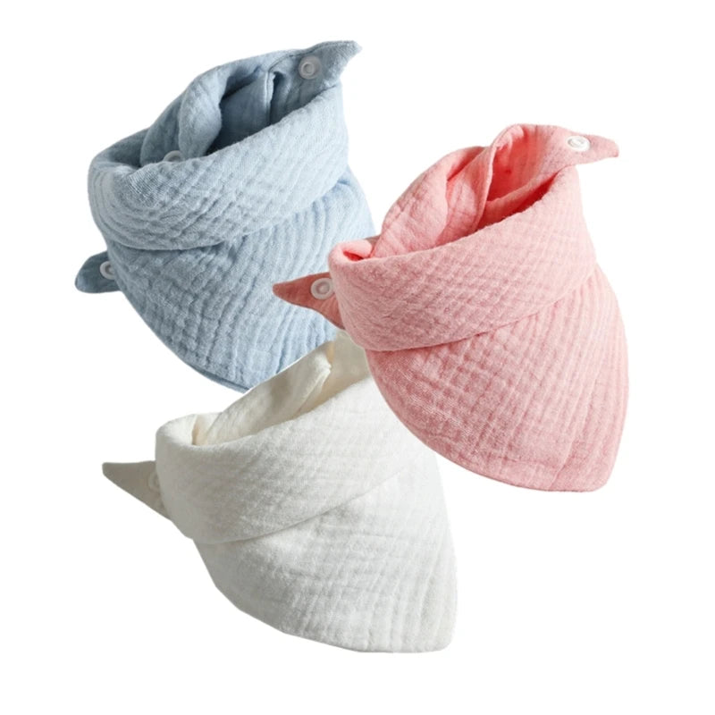 3-Pack Baby Muslin Bibs – Soft Cotton Bandana Drool Towels for Boys & Girls