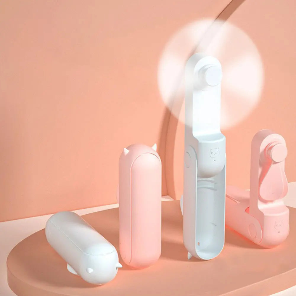 3-in-1 Portable Mini Handheld Fan – USB Rechargeable with Power Bank & Flashlight (4500mAh)