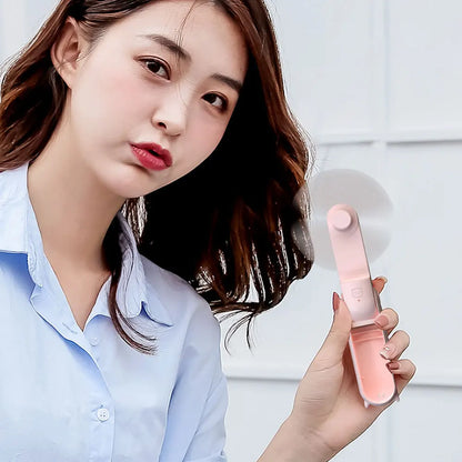 3-in-1 Portable Mini Handheld Fan – USB Rechargeable with Power Bank & Flashlight (4500mAh)