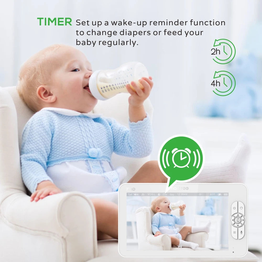 7” Split-Screen Baby Monitor with Dual Cameras (SM70)