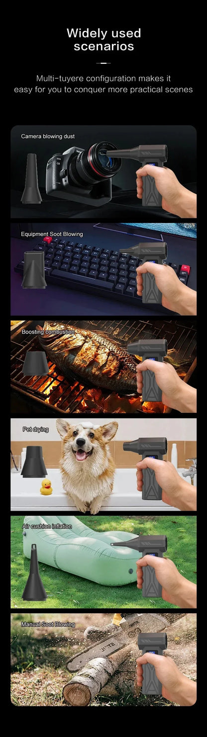 Powerful 130,000 RPM Turbo Jet Air Blower/Air Duster- For PC/Keyboard/Home/Car Cleaning