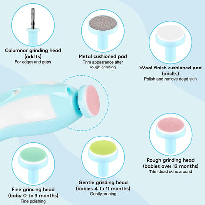 Gentle Electric Baby Nail Trimmer & Polisher – Safe Infant Manicure Set