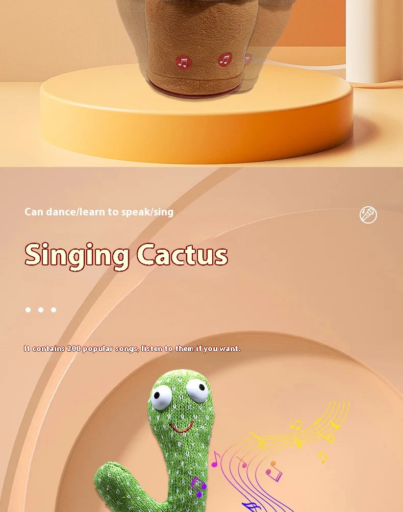 Dancing Cactus Plush Toy - Singing, Learning, Speaking & Twisting Cactus doll