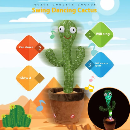 Dancing Cactus Plush Toy - Singing, Learning, Speaking & Twisting Cactus doll