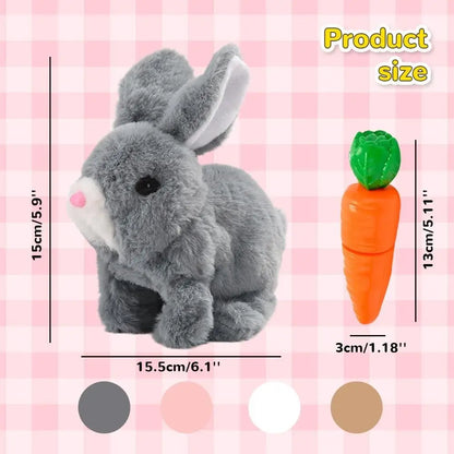 Cute electric plush bunny that hops, twitches, and wiggles like the real thing—endless fun without the mess!