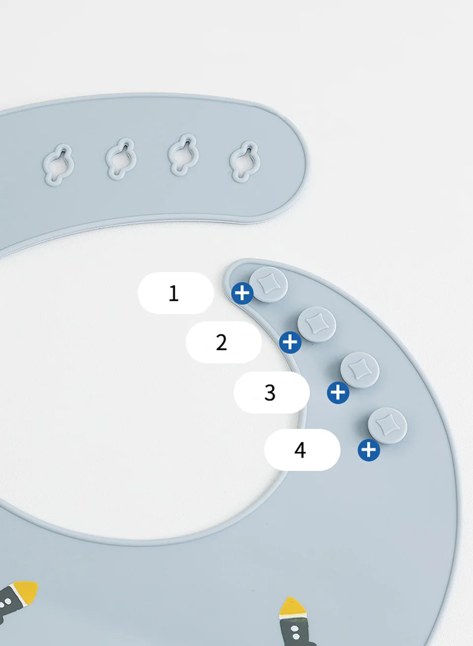 Waterproof Silicone Baby Bib – Soft, Adjustable & Cute Cartoon Design