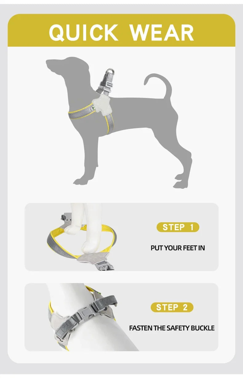 Reflective Pet Dog Harness – No Pull, Comfortable, and Safe