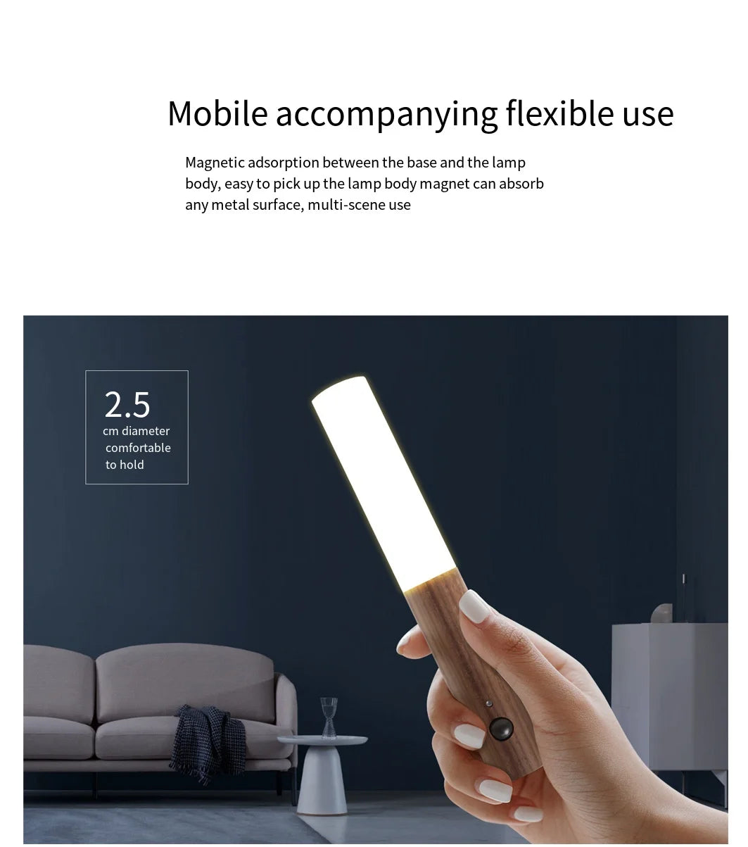 Motion Sensor LED Wooden Night Light – USB Powered